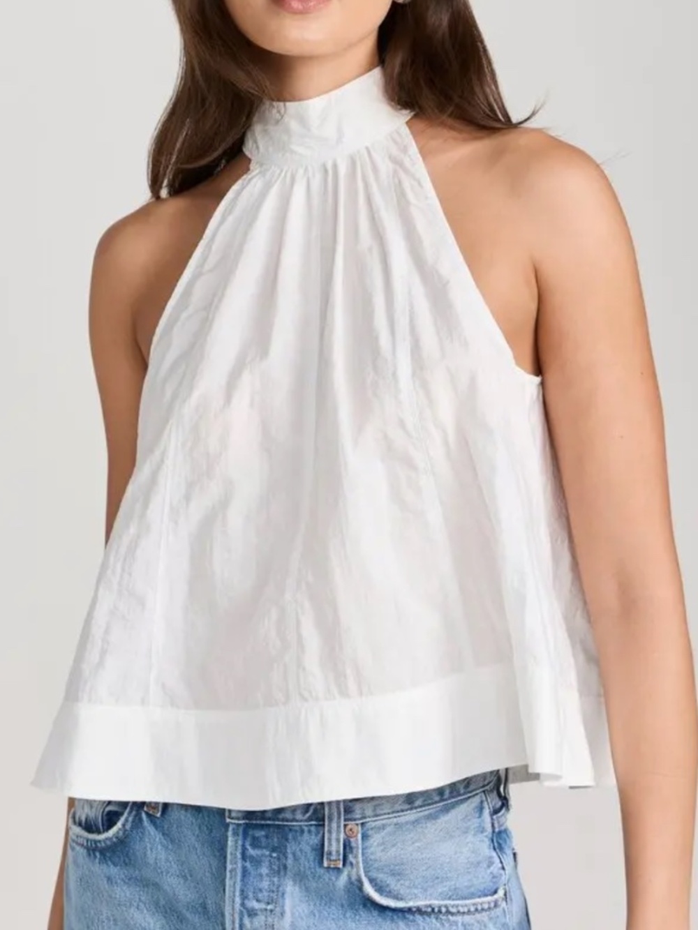 Cinq à Sept White Rashan Halter Tie-Back Top, XS